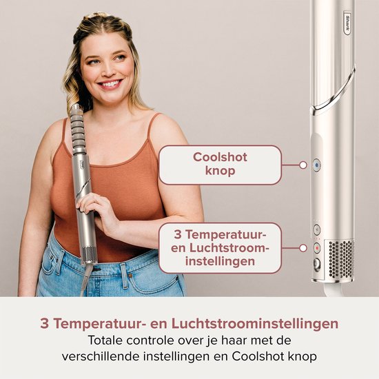 Shark FlexStyle 5-in-1 Multistyler en Föhn met Platte Borstel, Ovale Borstel, Auto-Krullers, Diffuser, Concentrator en Opbergkoffer - 2025 model - Stone - HD446SLEU