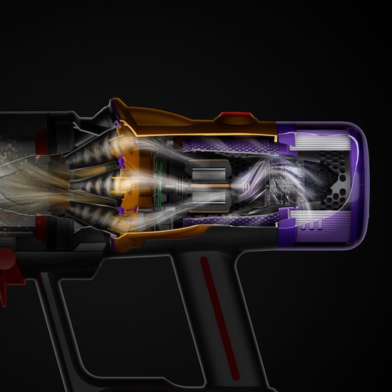 Dyson V12s Detect Slim Submarine - Steelstofzuiger met dweilfunctie - Nikkel/Geel - 140 Air Watts - HEPA-filtratie