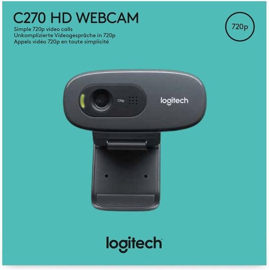 Logitech C270 - 720p HD Webcam - 3MP - Grijs