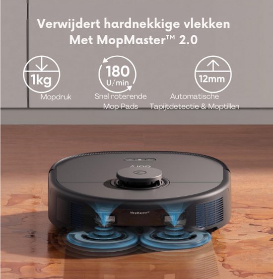 eufy X10 Pro Omni Robot Stofzuiger en Mop - 8.000 Pa zuigkracht - Dubbele dweilpads met 12 mm auto-lift en tapijtdetectie - Herkent 100+ objecten voor obstakelvermijding - Alles-in-één station voor dagelijks onderhoud