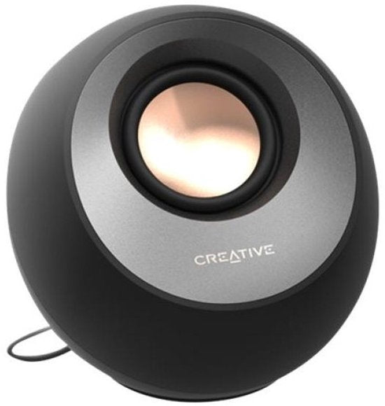 Creative Pebble V3 Luidspreker voor PC en laptops (Zwart) - Bluetooth 5.0, AUX, USB-C met meegeleverde USB-C naar USB-A converter