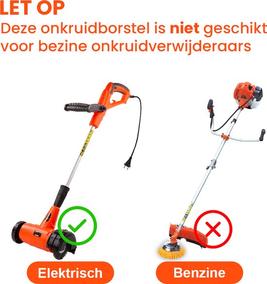Kibani elektrische onkruidborstel 400W - Inclusief 6 borstels - 11cm diameter - Voegenreiniger - Stalen en Nylon borstel - Voegenborstel - Onkruidverwijderaar - Onkruidverdelger - Voegborstel