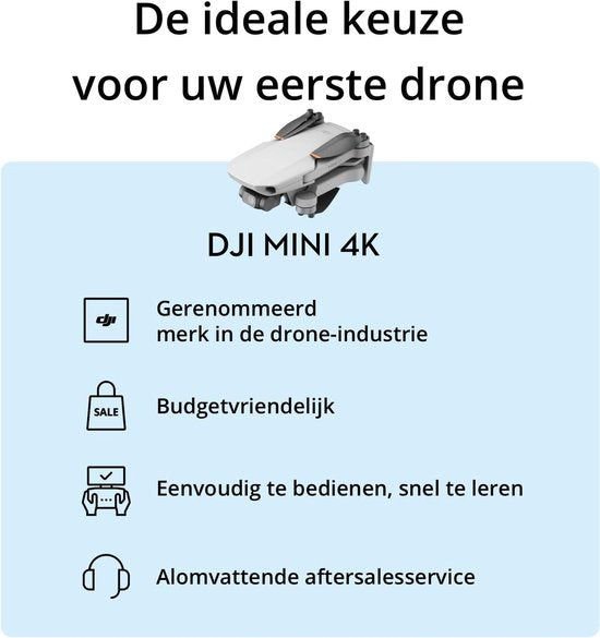 DJI Mini 4K drone - 10 km bereik - 31 min vliegtijd