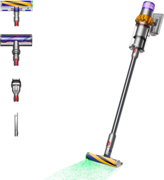 Dyson V15 Detect Absolute - Steelstofzuiger - Nikkel/Geel - 230 Air Watts - Geavanceerde detectie