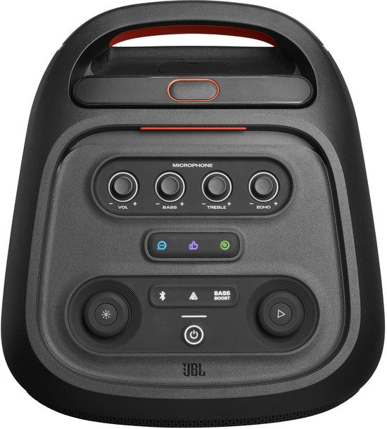 JBL Partybox Stage 320 - Draadloze Bluetooth Party Speaker - Op Wielen - Uitschuifbare Hangreep - LED verlichting - 18 uur - Spatwaterdicht - Zwart