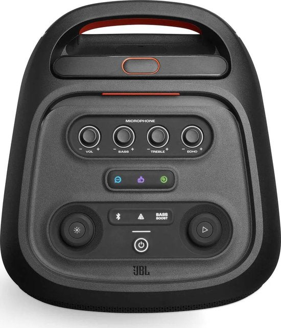 JBL Partybox Stage 320 - Draadloze Bluetooth Party Speaker - Op Wielen - Uitschuifbare Hangreep - LED verlichting - 18 uur - Spatwaterdicht - Zwart