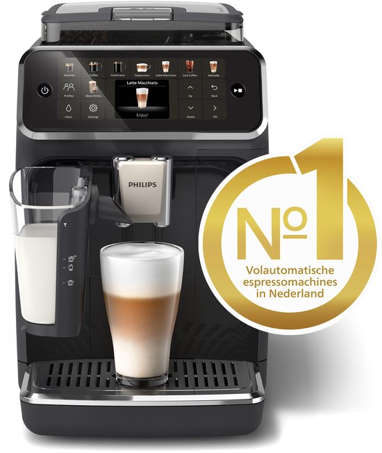 Philips 5500 Series - Espressomachine - 20 Warme & Koude Dranken - LatteGo Melksysteem - 40% Stiller - QuickStart - AquaClean Filter - Volautomatisch - Zwart - Koffiemachine met bonen - EP5541/50