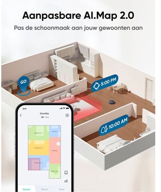 eufy X10 Pro Omni Robot Stofzuiger en Mop - 8.000 Pa zuigkracht - Dubbele dweilpads met 12 mm auto-lift en tapijtdetectie - Herkent 100+ objecten voor obstakelvermijding - Alles-in-één station voor dagelijks onderhoud