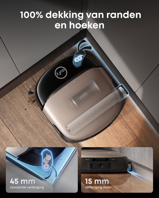 eufy S2 Nieuw 2026 Stofzuiger- en Dweilrobot HydroJet - 30kPa AeroTurbo™ 2.0-Zuigkracht - Vloerreinigingssysteem 2.0 - EcoClean™ Elektrolyse - Randreiniging - Haarvrije DuoSpiral™ Borstels - 12-in-1 UniClean™ Station