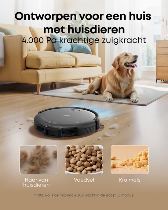 eufy Auto-Empty C10 - Slanke behuizing van 7,2cm - Tapijtreiniger - Edge expansion borstel - Automatisch legen - Point laser en multi-infrarood navigatie