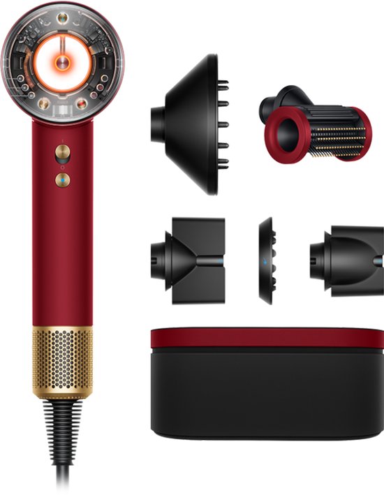 Dyson Supersonic Nural Straight+Wavy - Föhn - Red Velvet/Goud