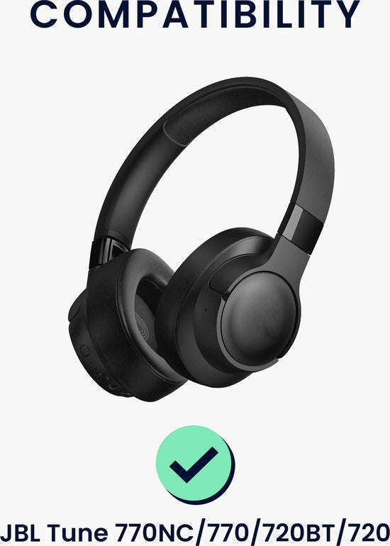 kwmobile 2x oorkussens geschikt voor JBL Tune 770NC / 770 / 720BT / 720 - Earpads voor koptelefoon in zwart