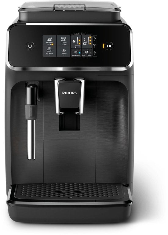 Philips 2200 Series - Espressomachine - 2 Soorten Koffie & Heet water - Melkopschuimer voor Cappuccino - Keramische molen - Volautomatisch - Zwart - Koffiemachine met bonen - EP2220/10