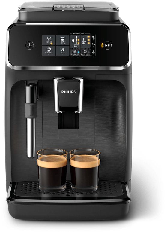 Philips 2200 Series - Espressomachine - 2 Soorten Koffie & Heet water - Melkopschuimer voor Cappuccino - Keramische molen - Volautomatisch - Zwart - Koffiemachine met bonen - EP2220/10