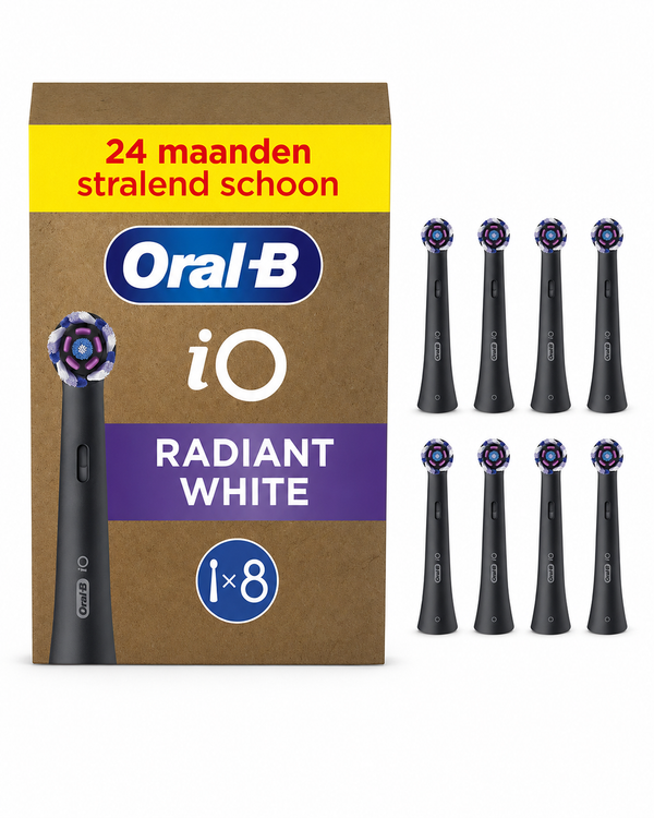 Oral-B iO Series Radiant White Zwart - 8 Stuks